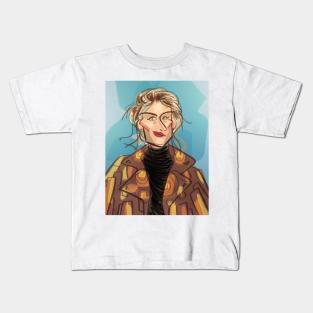 Portrait fancy lady Kids T-Shirt